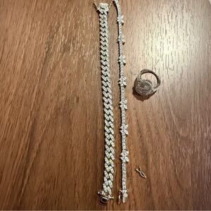Slightly Damaged Sterling Silver and Moissanite lot